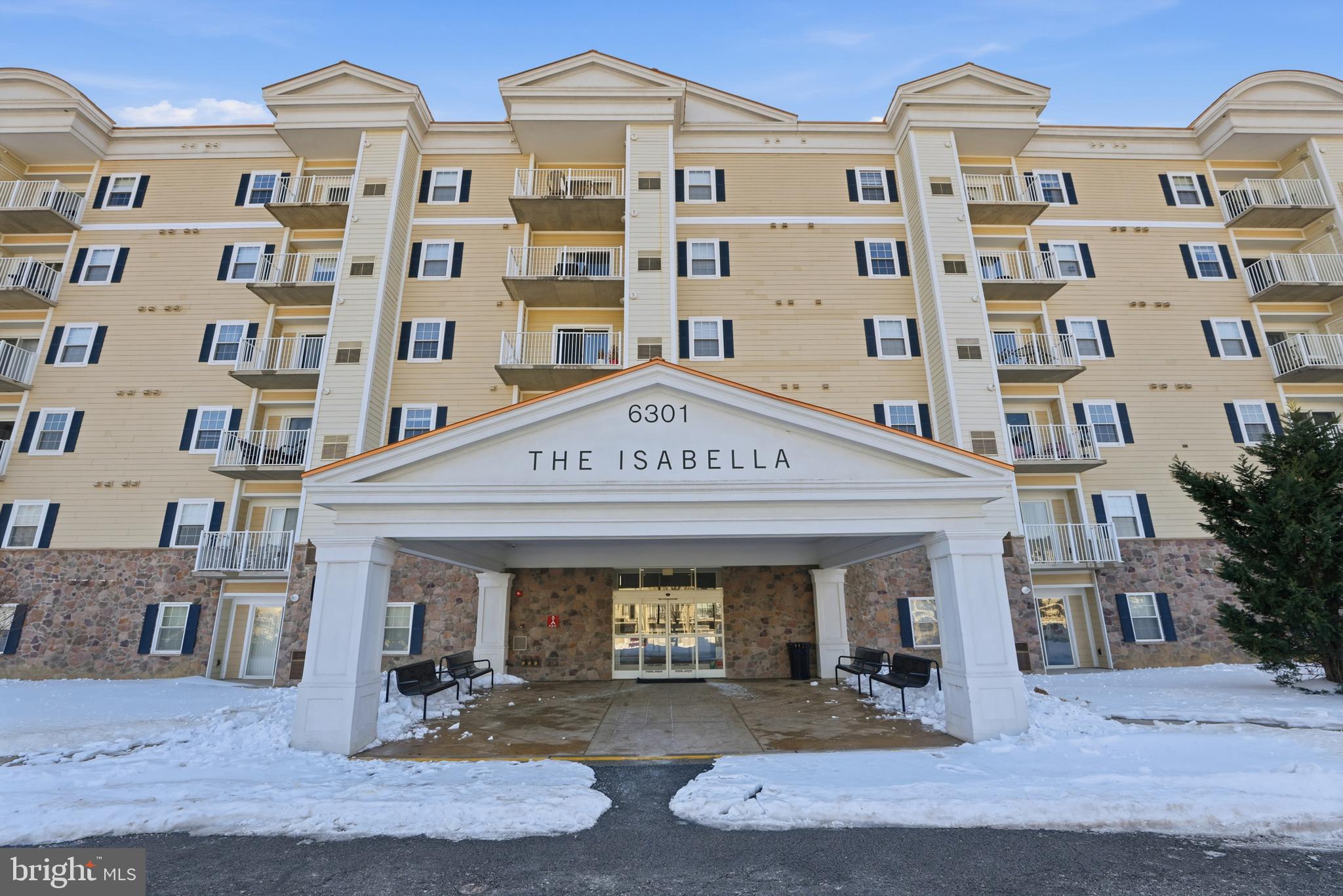 a front view of a building