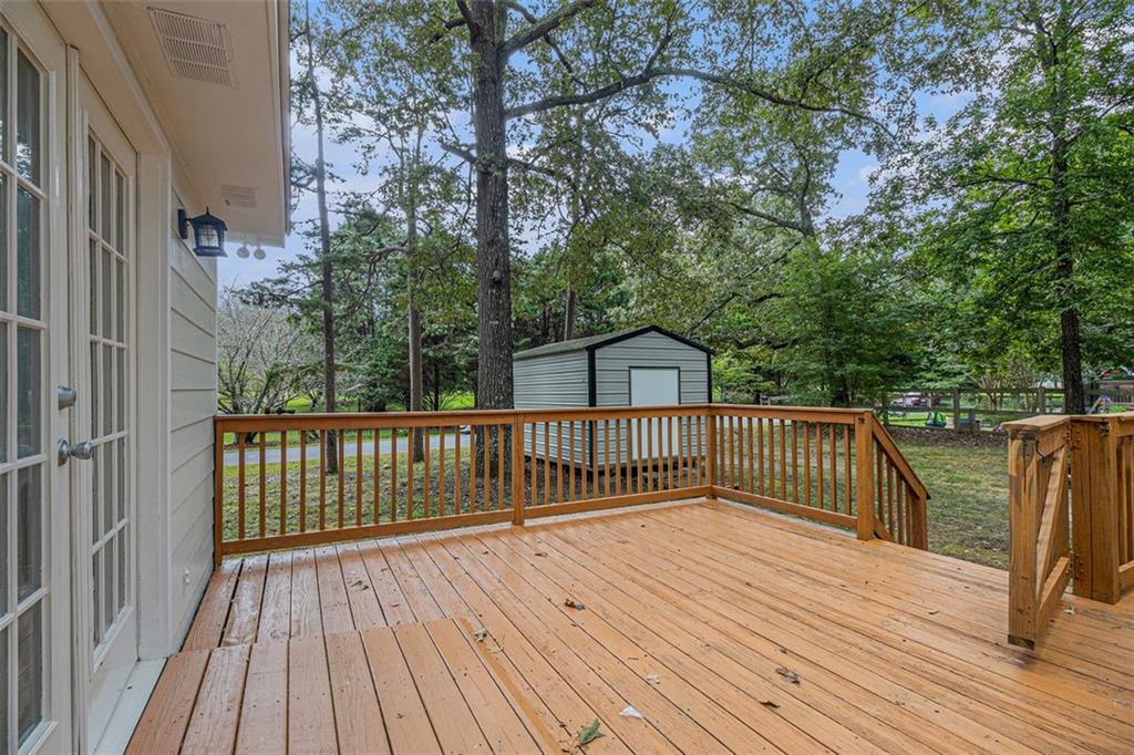 133 North Bellview Road Aragon, GA 30104 - Photo 19 of 22 a view of balcony with wooden floor and fence