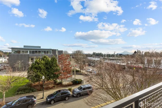 a view of a city from a balcony