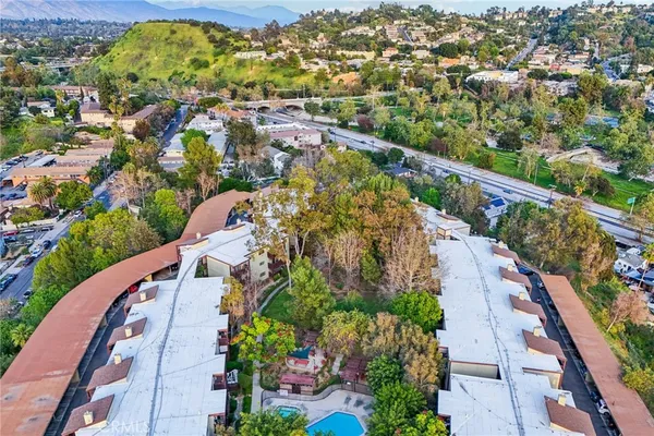 an aerial view of a house