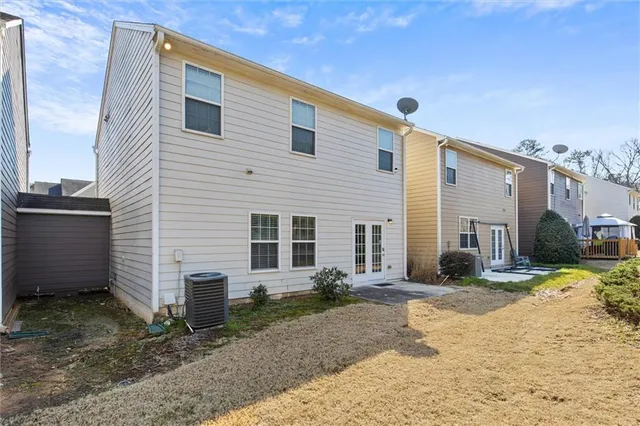 a view of a house with a patio