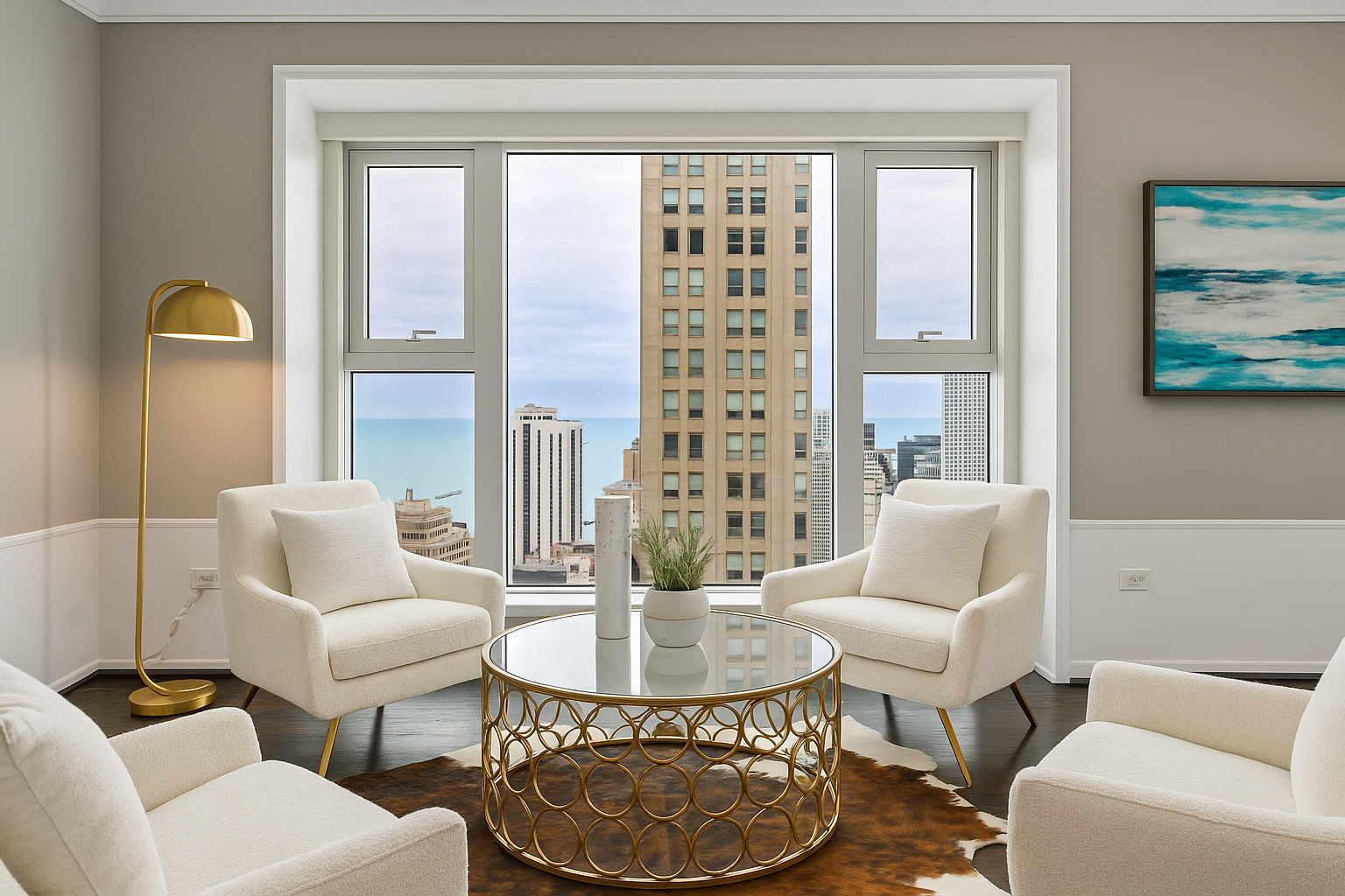 77 East Walton Street, Unit 24A Chicago, IL 60611 - Photo 7 of 34 a living room with furniture and a window