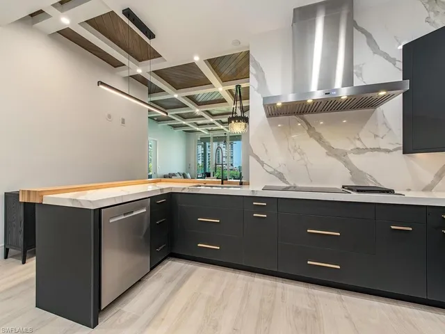 a room with cabinets and wooden floor
