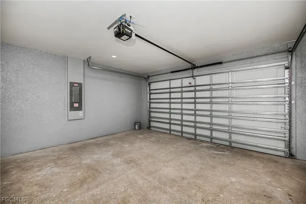 a view of a garage