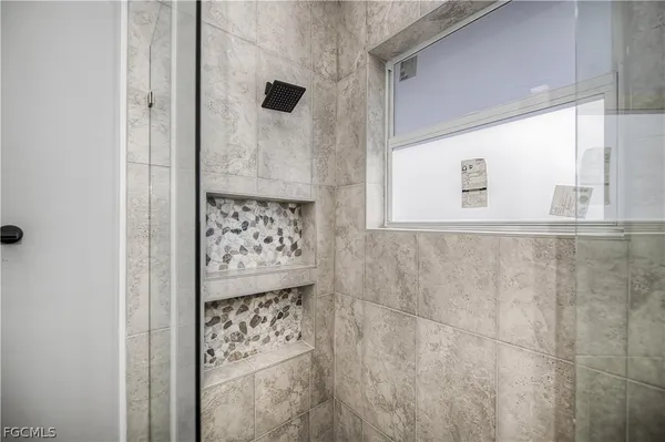 a bathroom with a shower