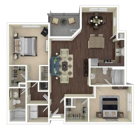 an aerial view of a house with entryway