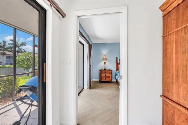a view of utility room and living room
