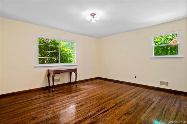 a workspace with wooden floor