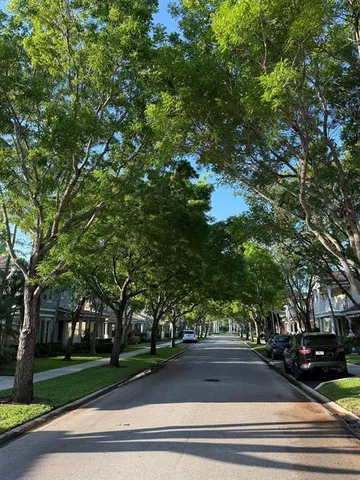 a view of road with trees