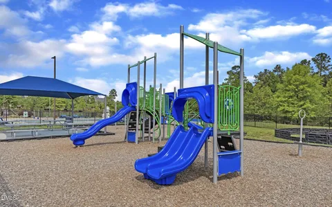 a view of a park with slide