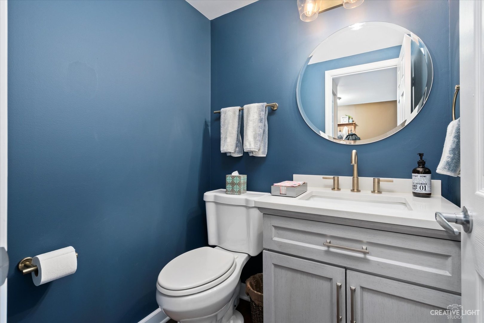 1180 Coldspring Road Elgin, IL 60120 - Photo 10 of 18 a bathroom with a toilet a sink and a mirror