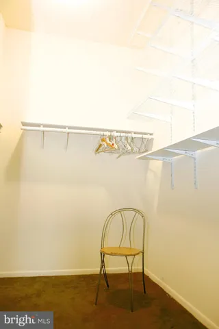 a view of a room with a door