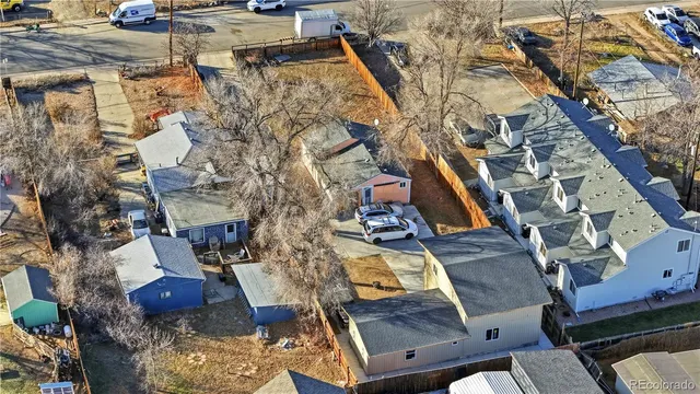 an aerial view of multiple house