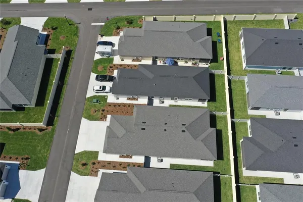 an aerial view of a house