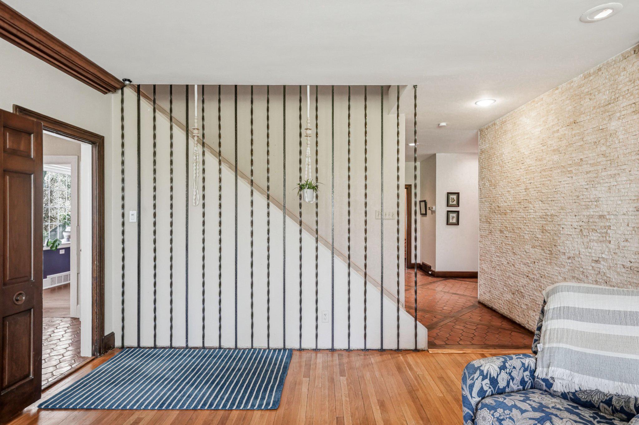 1735 Ashbourne Road Elkins Park, PA 19027 - Photo 35 of 82 Staircase with wrought iron railing.