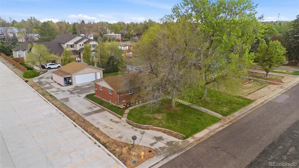 an aerial view of a house