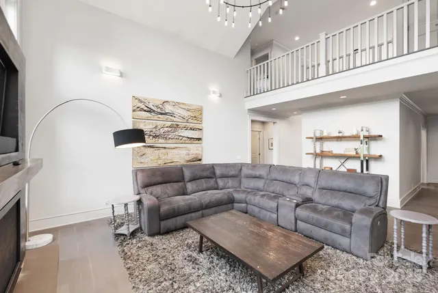 a living room with furniture and a couch