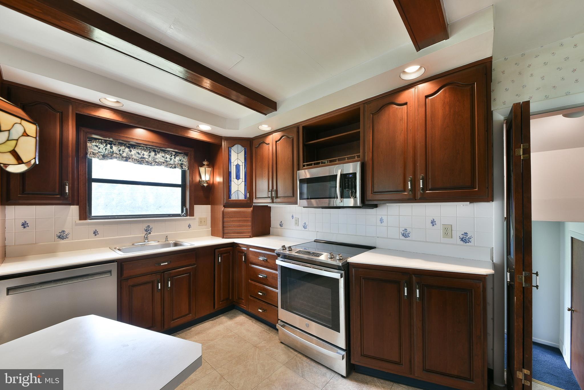 1133 Ballytore Road Huntingdon Valley, PA 19006 - Photo 20 of 38 Updated Kitchen with Exposed Beams
