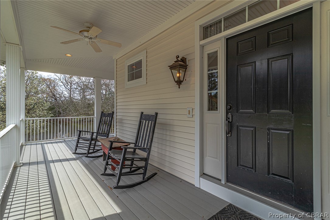 507 Sunnybank Road Reedville, VA 22539 - Photo 16 of 48 Deck with ceiling fan