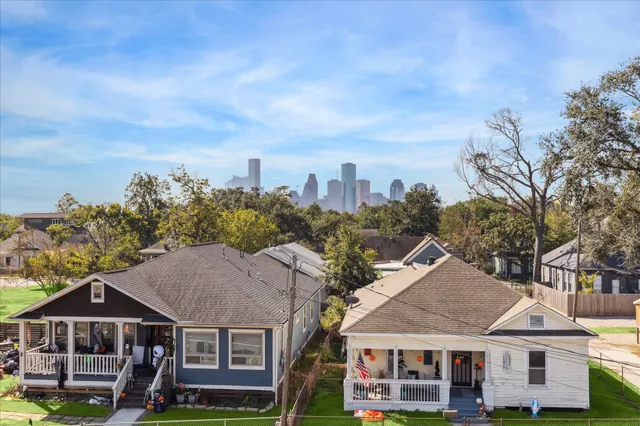 a view of a city from a balcony