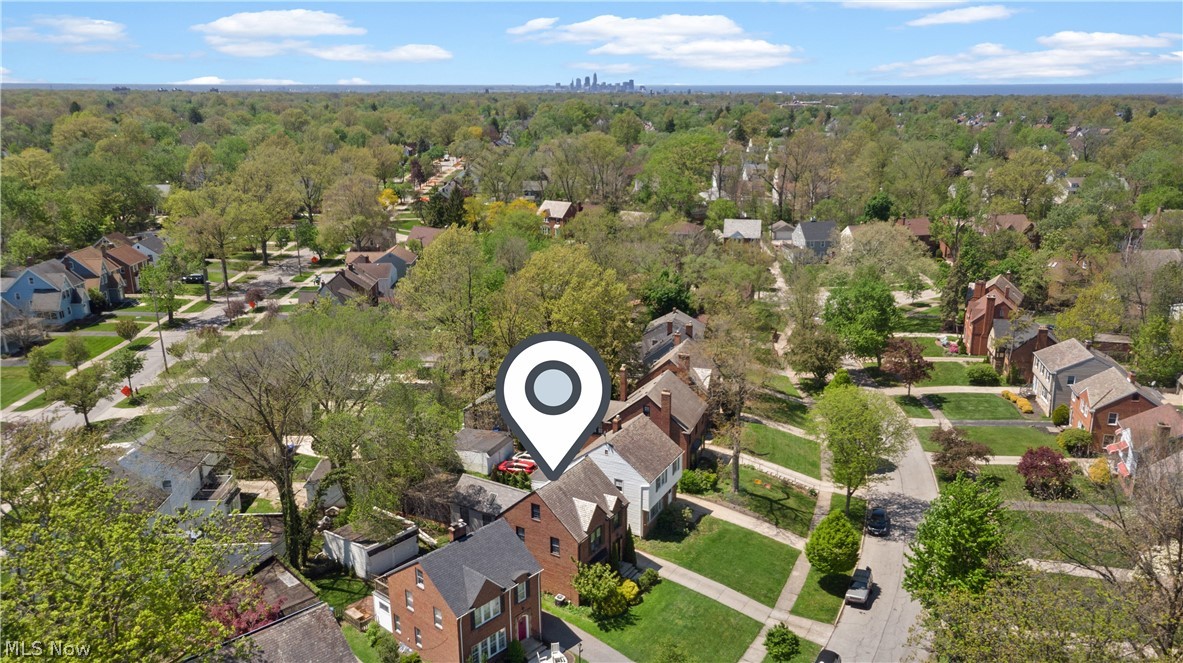 3806 Westwood Road University Heights, OH 44118 - Photo 34 of 41 Aerial view showing downtown and the lake in the distance
