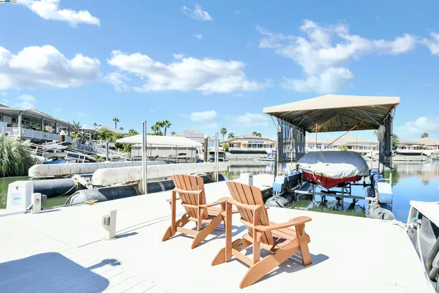a view of a terrace with furniture