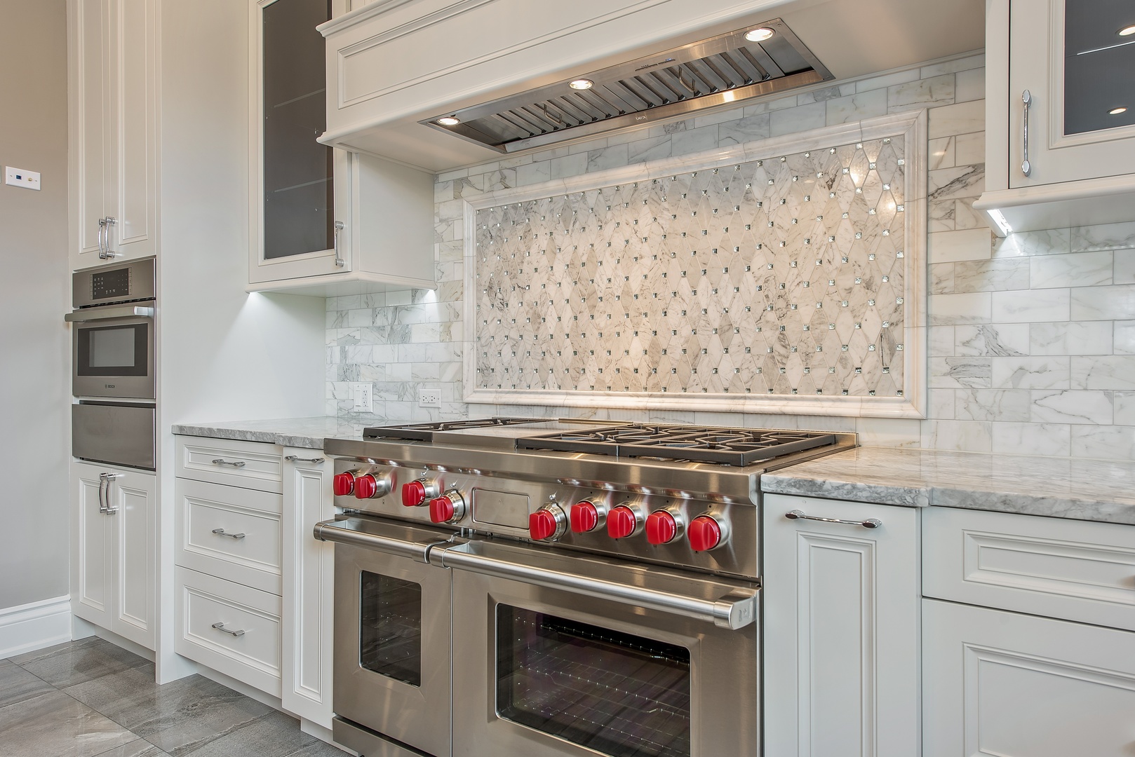 290 Thackeray Lane Northfield, IL 60093 - Photo 7 of 30 a kitchen with a stove and a wooden cabinets
