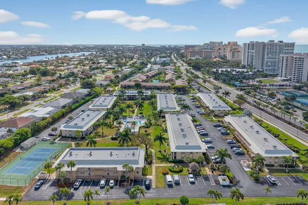 an aerial view of a city
