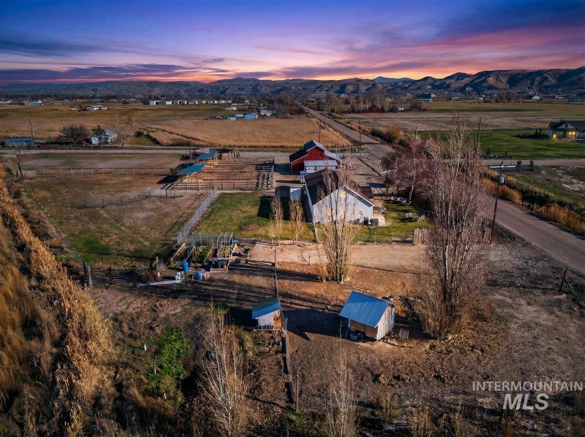 2588 West Sales Yard Road Emmett, ID 83617 - Photo 2 of 50 Aerial view at dusk of a view of countryside and a mountain view