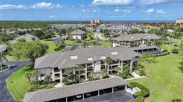 an aerial view of a house with a garden