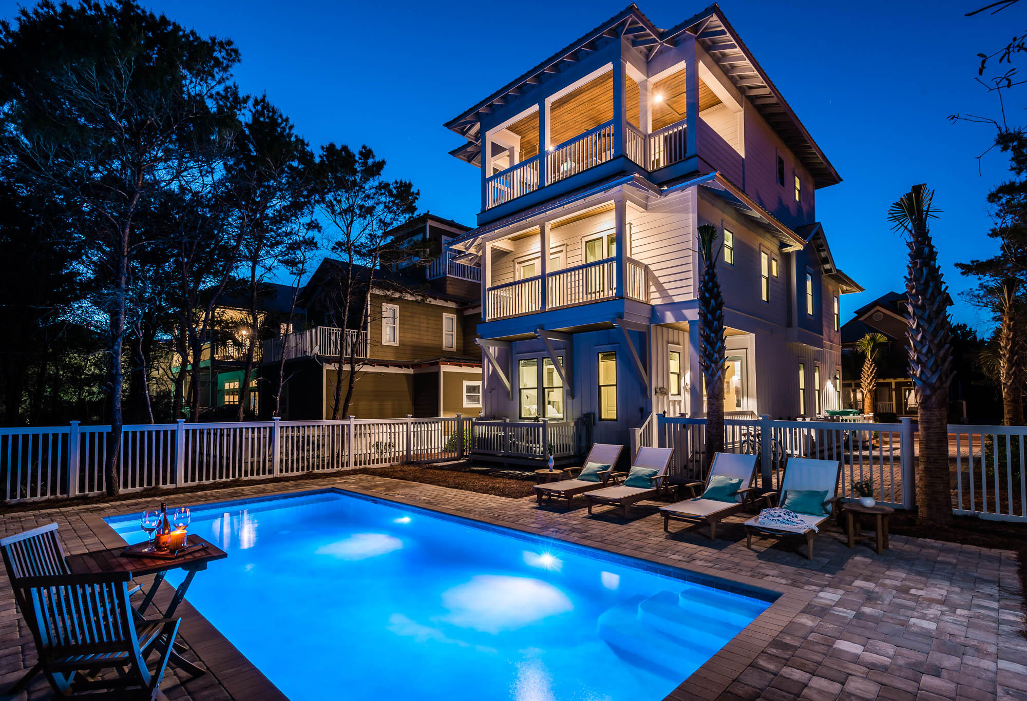 a view of a chairs in a patio
