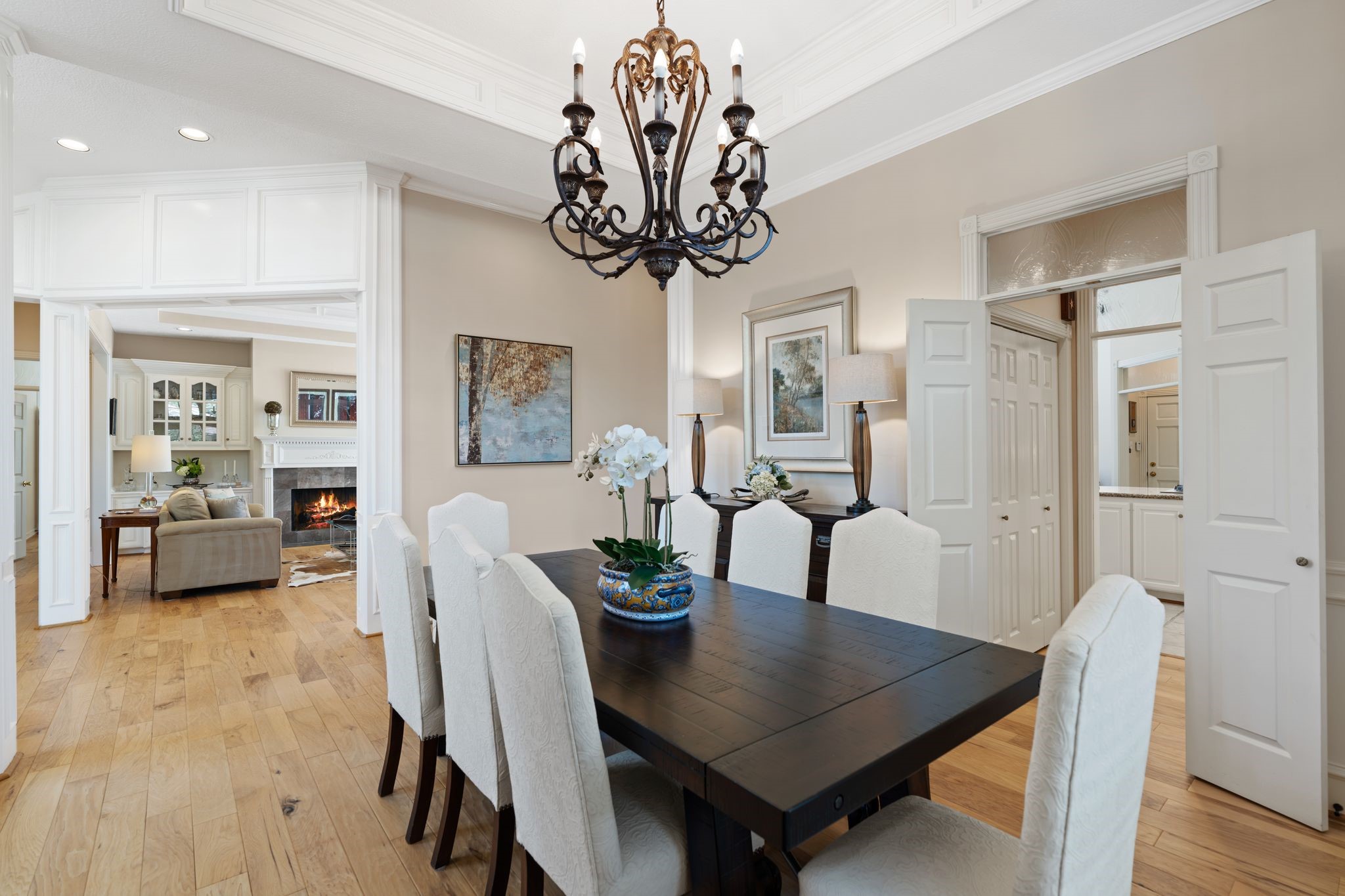 2 Bridgeberry Court Spring, TX 77381 - Photo 10 of 50 a view of a dining room with furniture and wooden floor