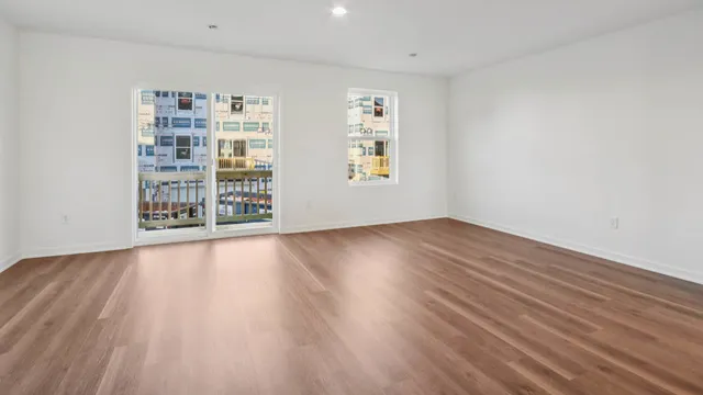 an empty room with a window