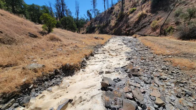 a view of a yard covered with snow
