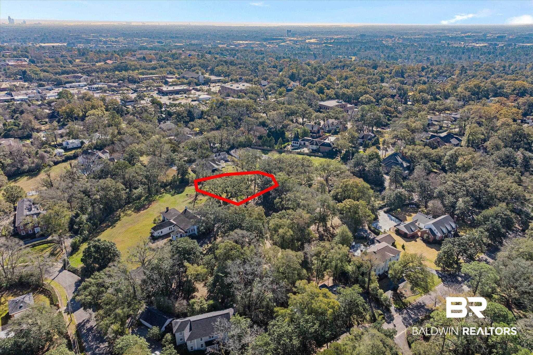 0 Austill Place Mobile, AL 36608 - Photo 5 of 14 Aerial view of property and surrounding area featuring nearby suburban area
