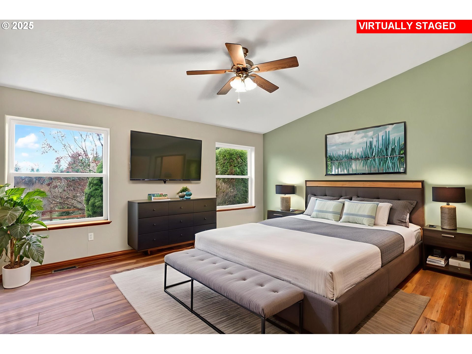 42101 Southeast Locksmith Lane Sandy, OR 97055 - Photo 11 of 48 a bedroom with a bed and a flat screen tv