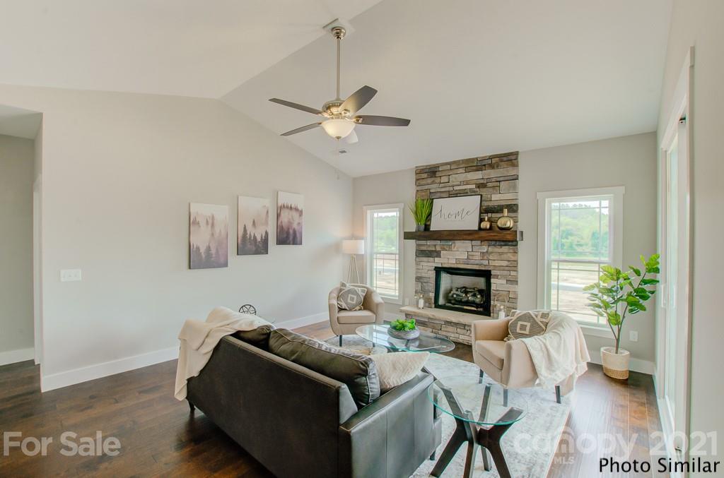 235 Hayes Rdg Lane, Unit 14 Mills River, NC 28759 - Photo 2 of 18 a living room with furniture a fireplace and a potted plant