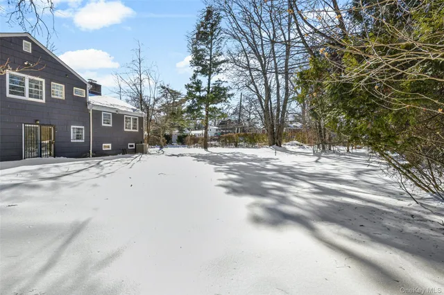 a street view covered with snow