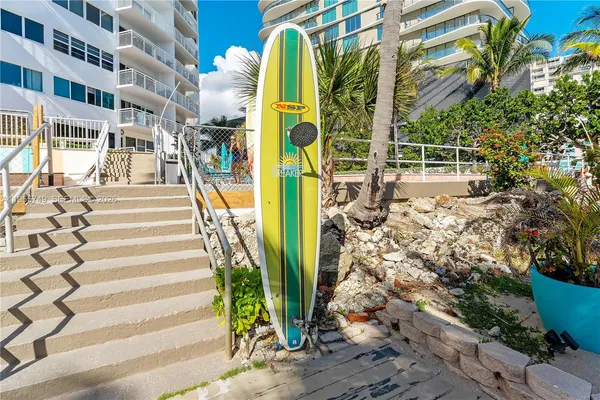 a view of a pathway of a building