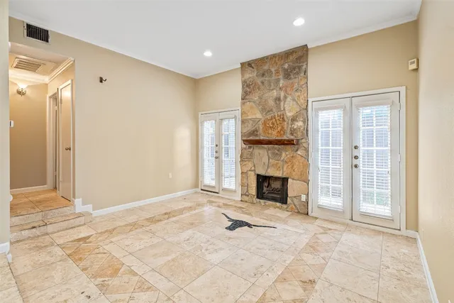 a view of a livingroom with a fireplace