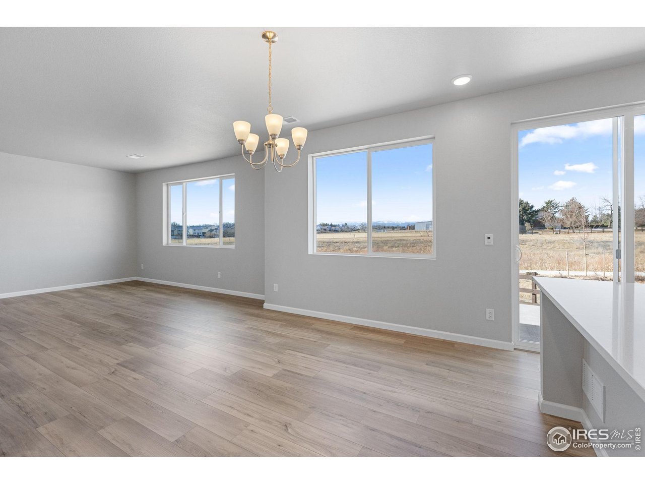 16953 Ballinger Circle Mead, CO 80542 - Photo 7 of 27 a view of an empty room with wooden floor and a window