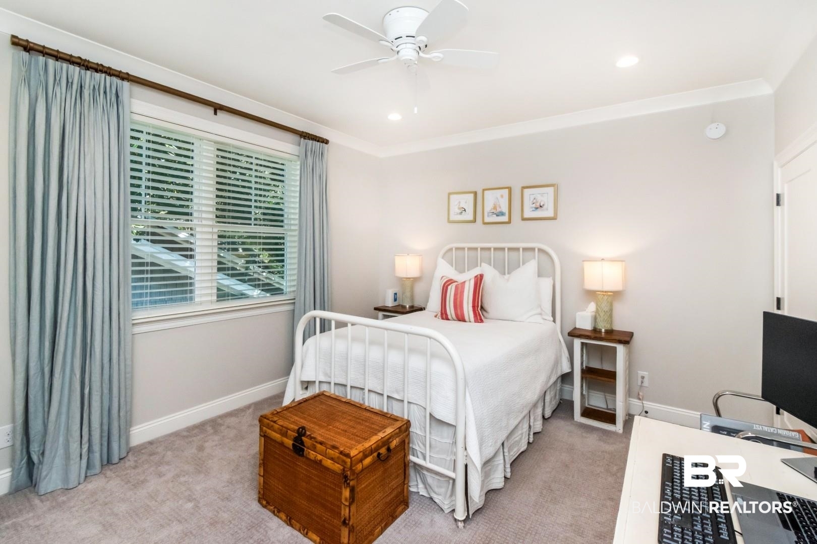 4404 Stein Street Mobile, AL 36608 - Photo 36 of 50 Bedroom featuring light colored carpet, ceiling fan, and recessed lighting