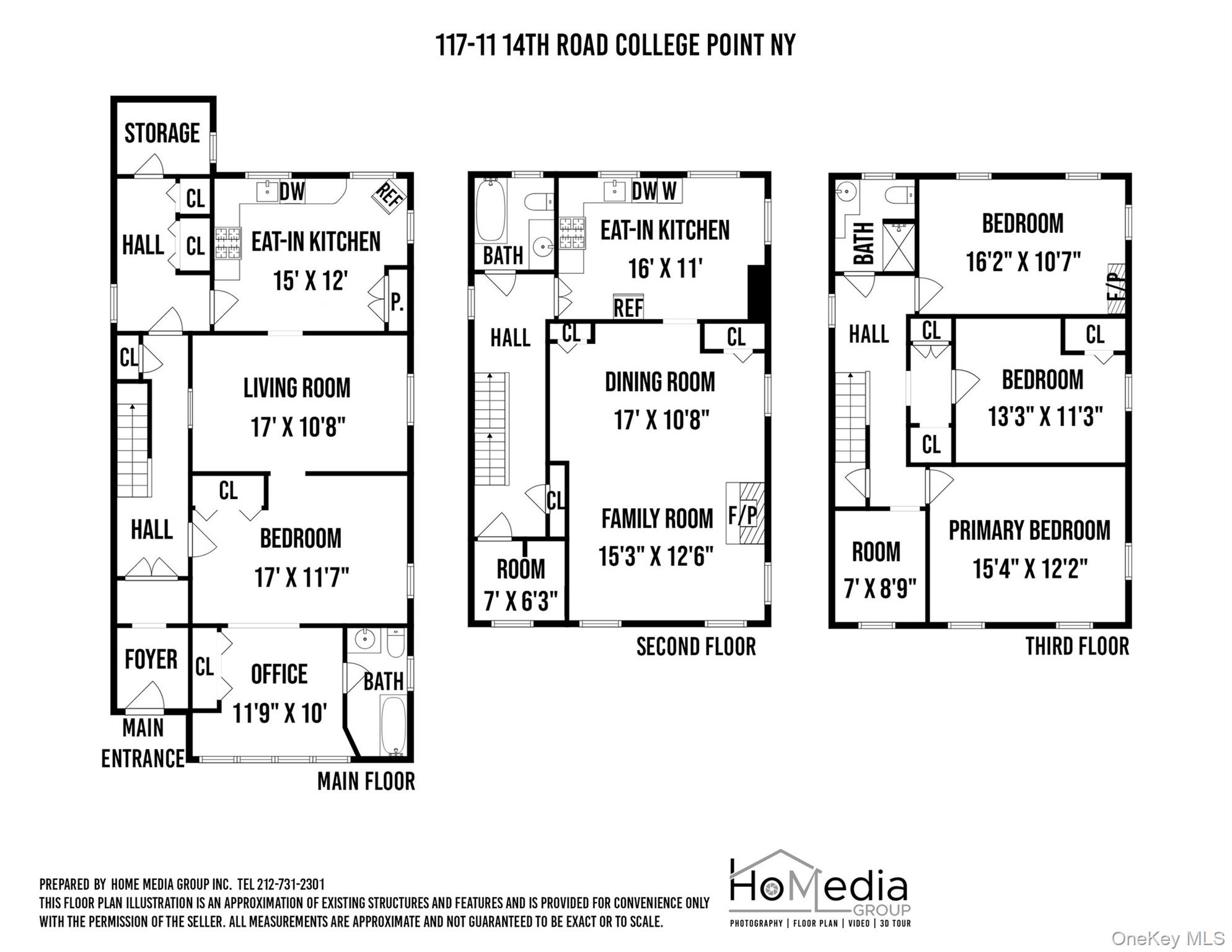 117-11 14th Road Queens, NY 11356 - Photo 23 of 23 View of property floor plan. There is also a walk-up attic and an unfinished basement that is not shown on the floor plan.
