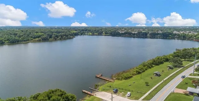 a view of a building with a street