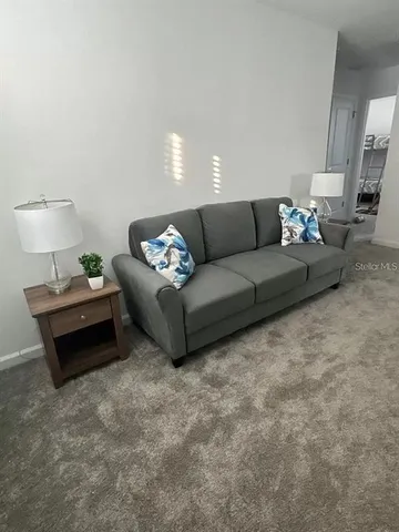 a living room with furniture and a couch