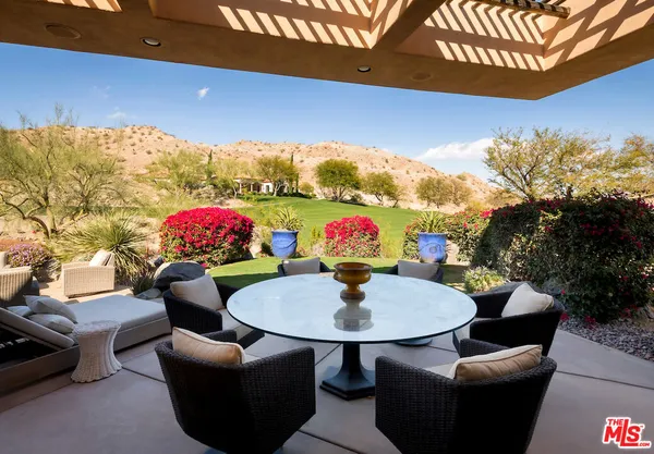 a outdoor space with furniture