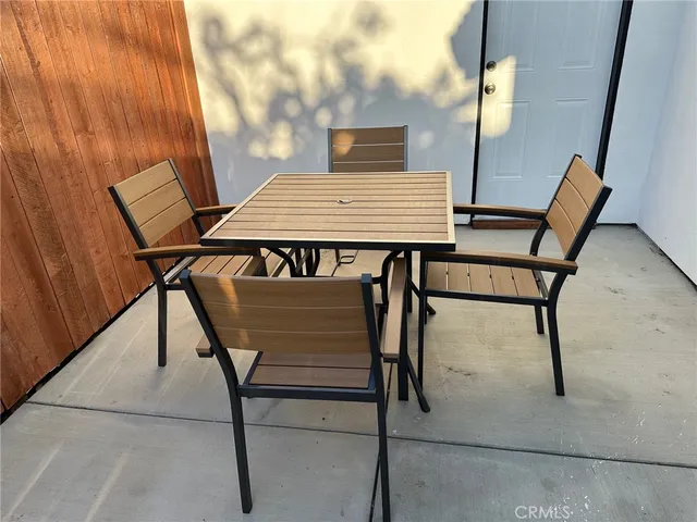 a view of an outdoor space with seating area