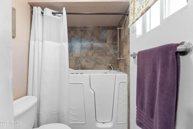 a bathroom with a shower toilet and sink