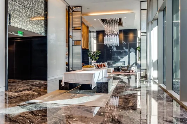 a view of living room and patio kitchen