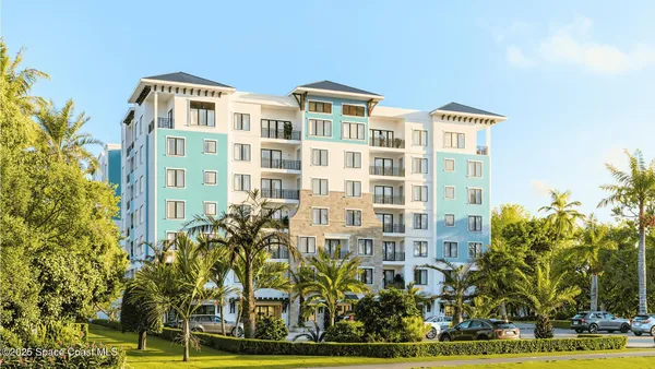 a front view of a multi story building